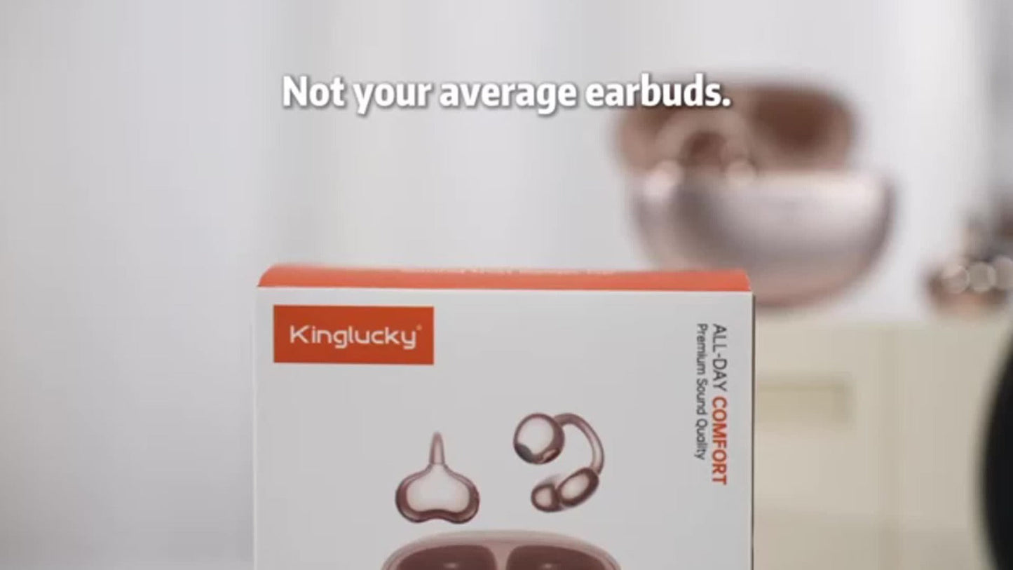 Butterfly Earring Wireless Earphones Open-Ear AI Translation HD Calls Touch Control for Bedside Audio, Alarms and Room Entertainment