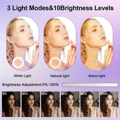 10- or 12-Inch LED Ring Light with Desktop, 43-Inch or 63-Inch Stand and Seven Checkout Options