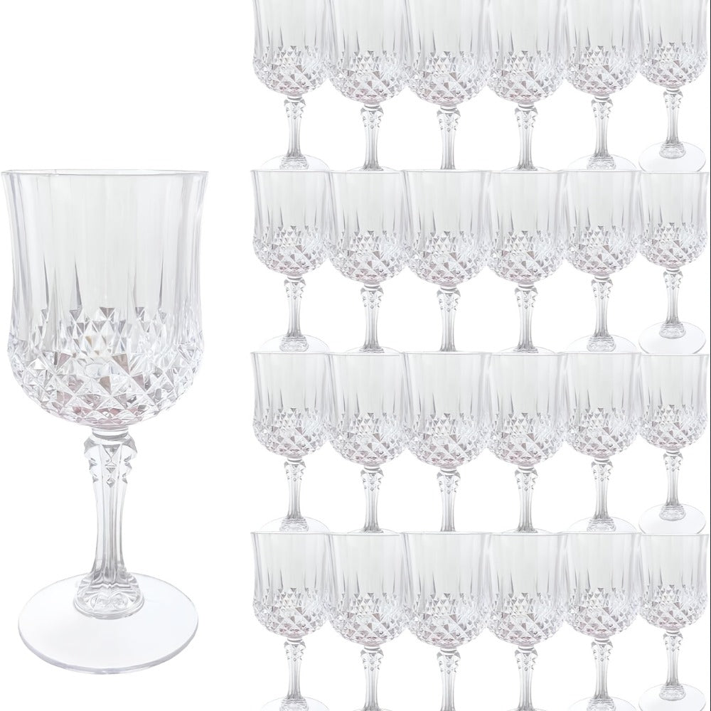 Plastic Wine Glasses 24 Pack 7oz for Home Cooking, Dining and Outdoor Meals, with the Listed Configuration