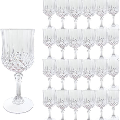 Plastic Wine Glasses 24 Pack 7oz for Home Cooking, Dining and Outdoor Meals, with the Listed Configuration