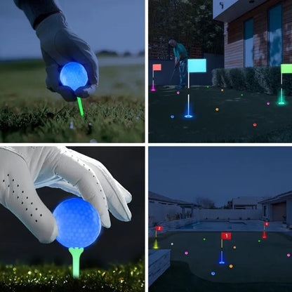 LED Golf Balls Glow in the Dark, Ultra-Bright 3-LED Night Golf Balls with 8-Min Reset Timer & Mesh Bag