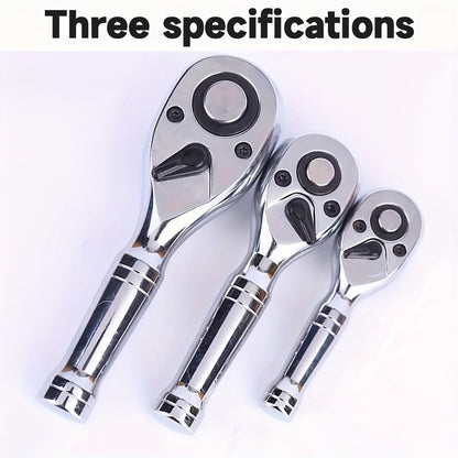 Short-Handle 72-Tooth Ratchet Wrenches in 1/4-, 3/8- or 1/2-Inch Drive with Three Pictured Lengths