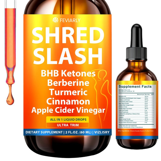 Lipo Slash 16-in-1 Weight Loss Liquid Drops for Women & Men with BHB Ketones Berberine Turmeric Apple Cider Vinegar Probiotics Cinnamon