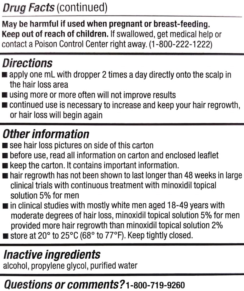 Minoxidil 5% Extra Strength Topical Solution for Men Hair Regrowth - Kirkland Signature 6-Month Supply