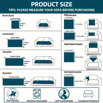 Sofa Cover, Thick Plush Jacquard Couch Pad in Four Colors with Loveseat and Extra-Large Sizes