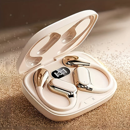 PAVUN Bluetooth 5.4 Open Ear Wireless Earbuds, ENC Noise Cancelling 9D Stereo Bass Sport Earphones