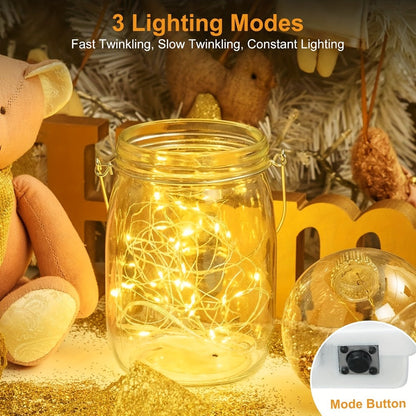 Fairy Lights Battery Operated with Batteries Included, 6.5ft 20 LED Silver Wire Mini String Lights
