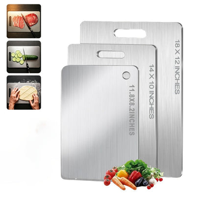 Titanium Cutting Board Set 3-Piece, 100% Pure Titanium Kitchen Chopping Boards Large Medium Small
