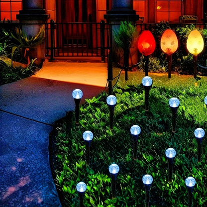 Solar Garden Light Bubble Path Stakes 30-Piece Set with Colorful or Warm White LED Options
