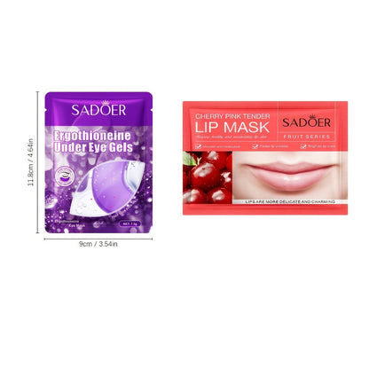 Lip & Under Eye Mask Travel Set 62 Pieces – Moisturizing Non-Greasy Lip Mask & Eye Patch Kit, Hydrating Autumn Winter Skincare for Dry Skin