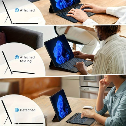 Surface Pro Keyboard with 7-Color Backlit Touchpad Ultra-Slim Bluetooth Wireless 15M Rechargeable 750mAh Type Cover for Microsoft Surface