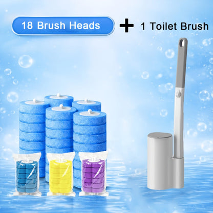 Disposable Toilet Brush Set with Replacement Brush Heads Wall Mounted or Floor Standing for Entryways, Bedrooms and Living Spaces