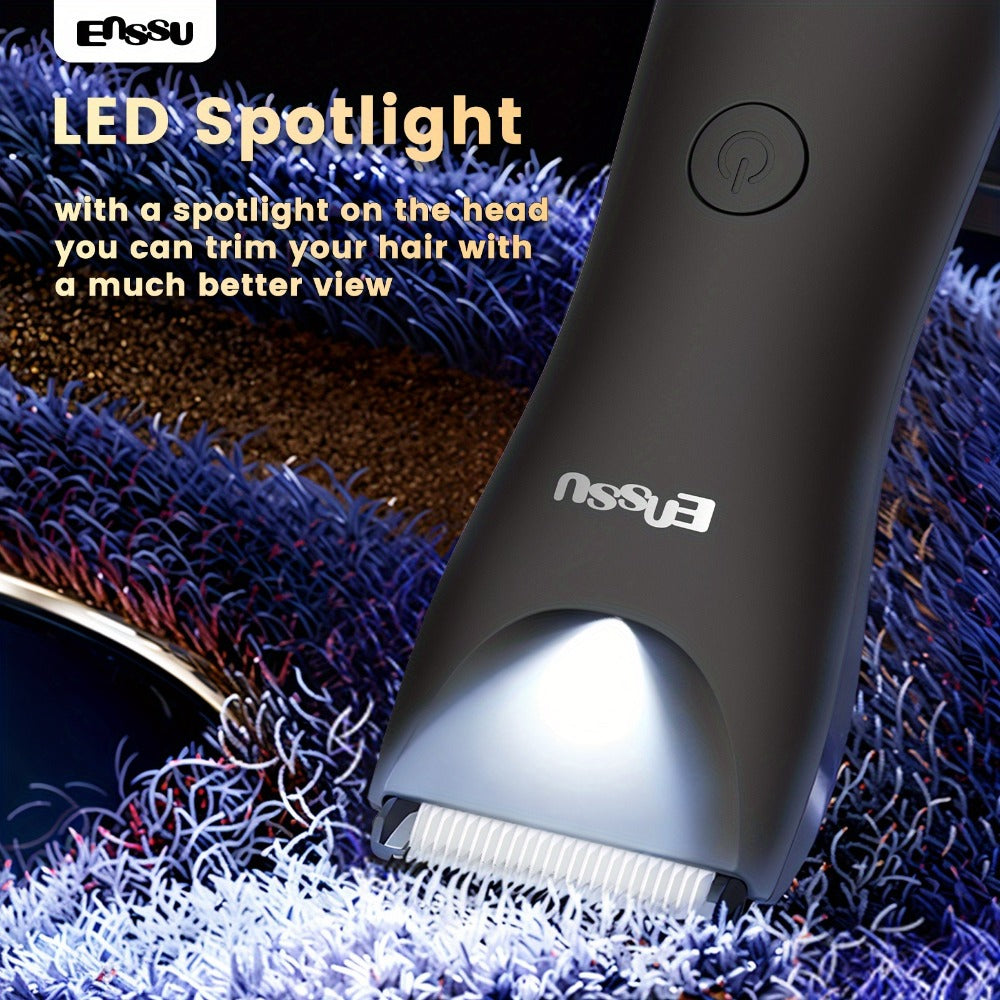 Electric Body Hair Trimmer for Men and Women with Replaceable Ceramic Blade in Blue or Black
