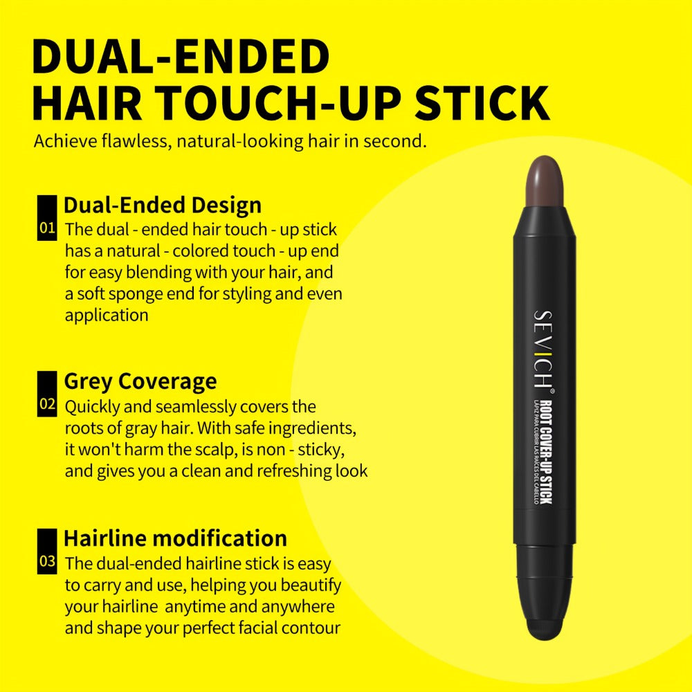 Gray Hair Root Touch Up Pen for Men, Instant Coverage Beard & Hairline Dye Stick, No-Mix Precision Applicator