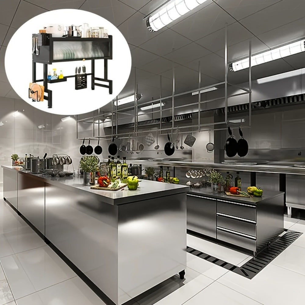 Dish Drying Rack Multi-Tier Kitchen Countertop Drain Rack with Dustproof Cover for Home Cooking, Dining and Outdoor Meals