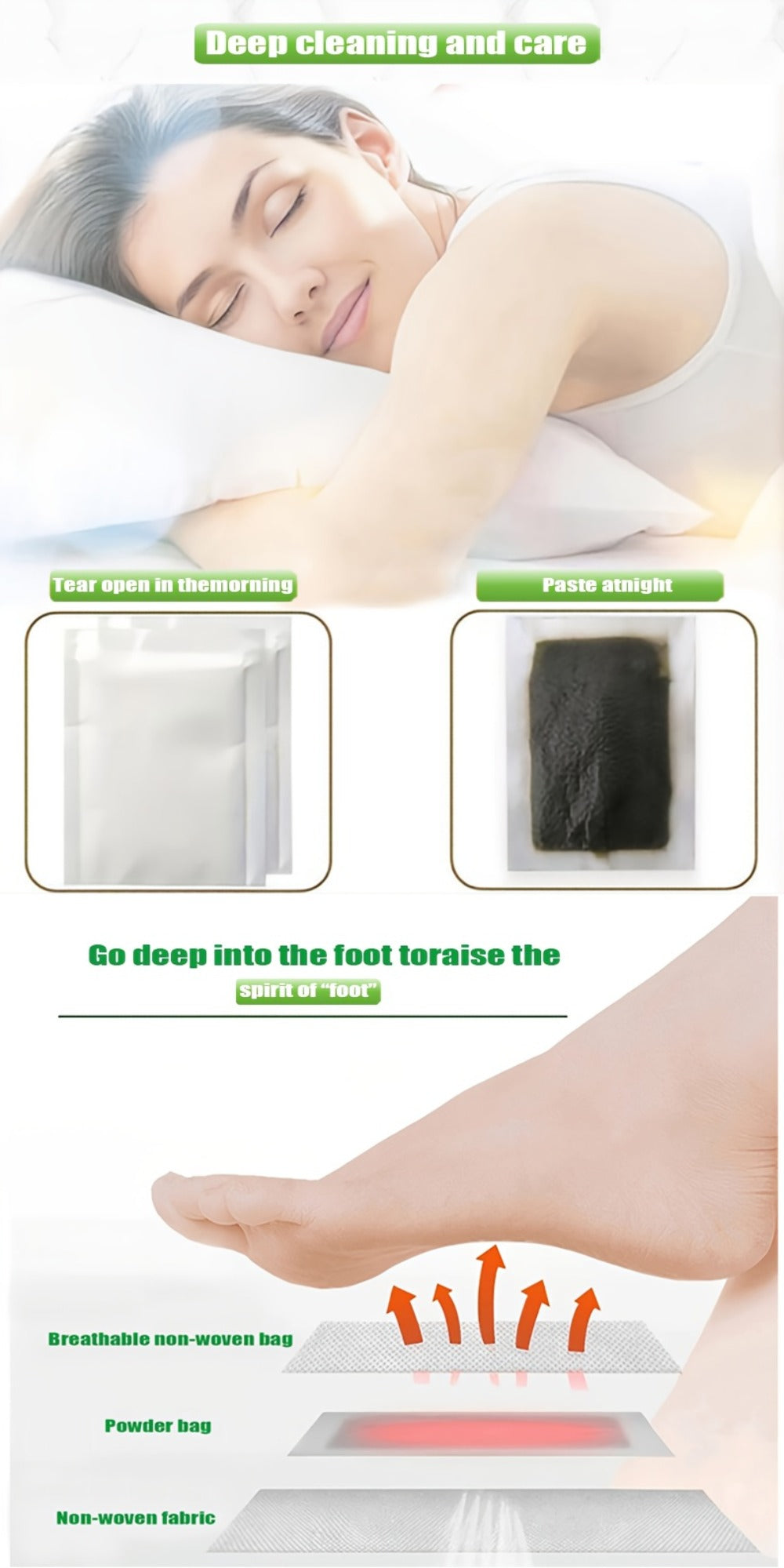 Detox Foot Patches with Bamboo Vinegar Ginger & Lavender – Natural Plant Formula Deep Cleansing Overnight Foot Pads