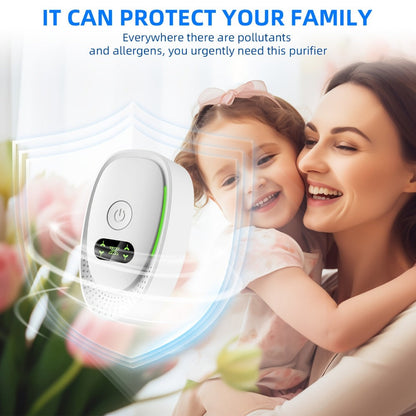 Portable Ozone Air Purifier & Sanitizer, Formaldehyde, Smoke & Dust Eliminator for Home, Office, Car & Bedroom