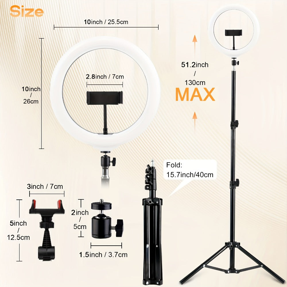 43-Inch Stand LED Ring Light with Phone Holder USB Powered Portable Circle Fill Light for Photography Video Recording Streaming Makeup
