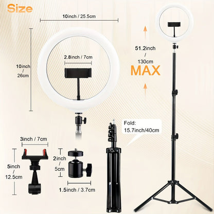 43-Inch Stand LED Ring Light with Phone Holder USB Powered Portable Circle Fill Light for Photography Video Recording Streaming Makeup