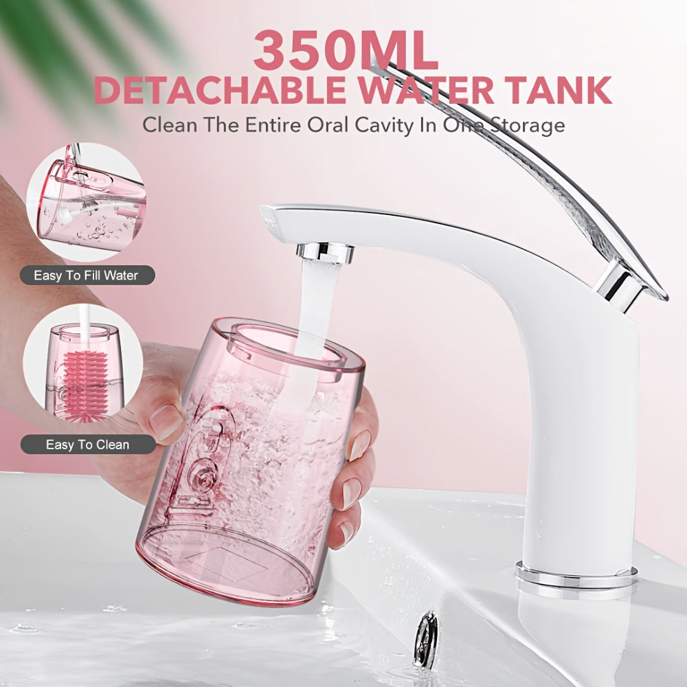 Water Flosser SEJOY AOW11 Cordless Oral Irrigator with 350ml Tank, Five Modes, Six Tips, USB-C Charging and IPX7 Rating