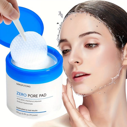 Exfoliating Cleansing Pads with Hyaluronic Acid & Rose Water 70 Count - Dual-Texture Deep for Bath Time, Home Spa and Personal Care