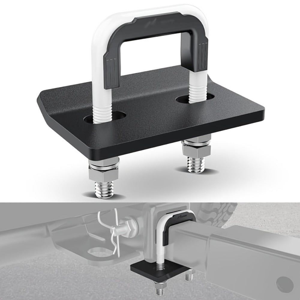 Trailer Hitch Tightener Anti Rattle Stabilizer 2 Inch Heavy Duty Steel U-Bolt with Rubber Cover Hitch Mount Wobble Eliminator for 2"
