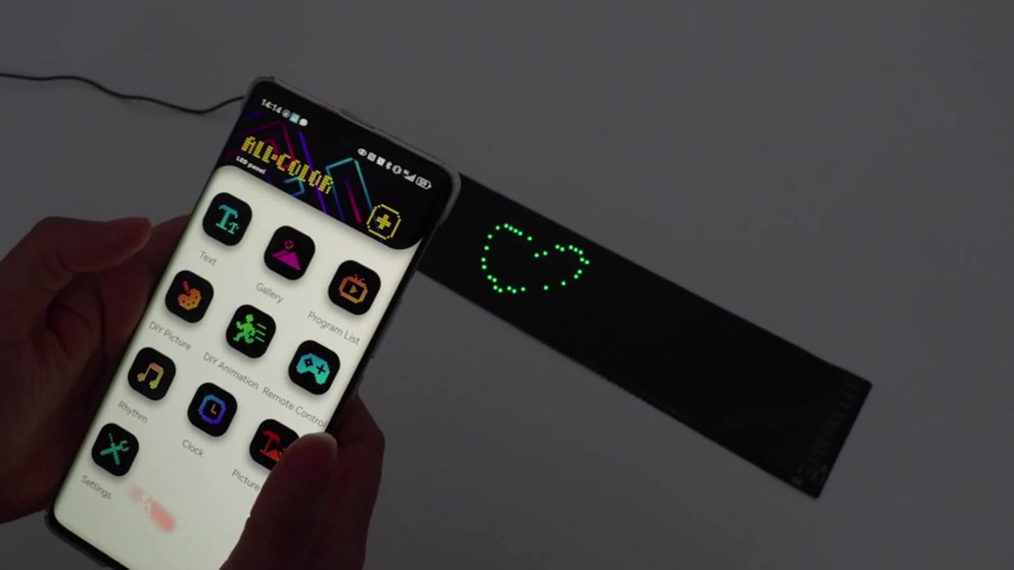 Flexible LED Dot Matrix Display with Remote Control - APP & USB Powered Programmable Scrolling Sign