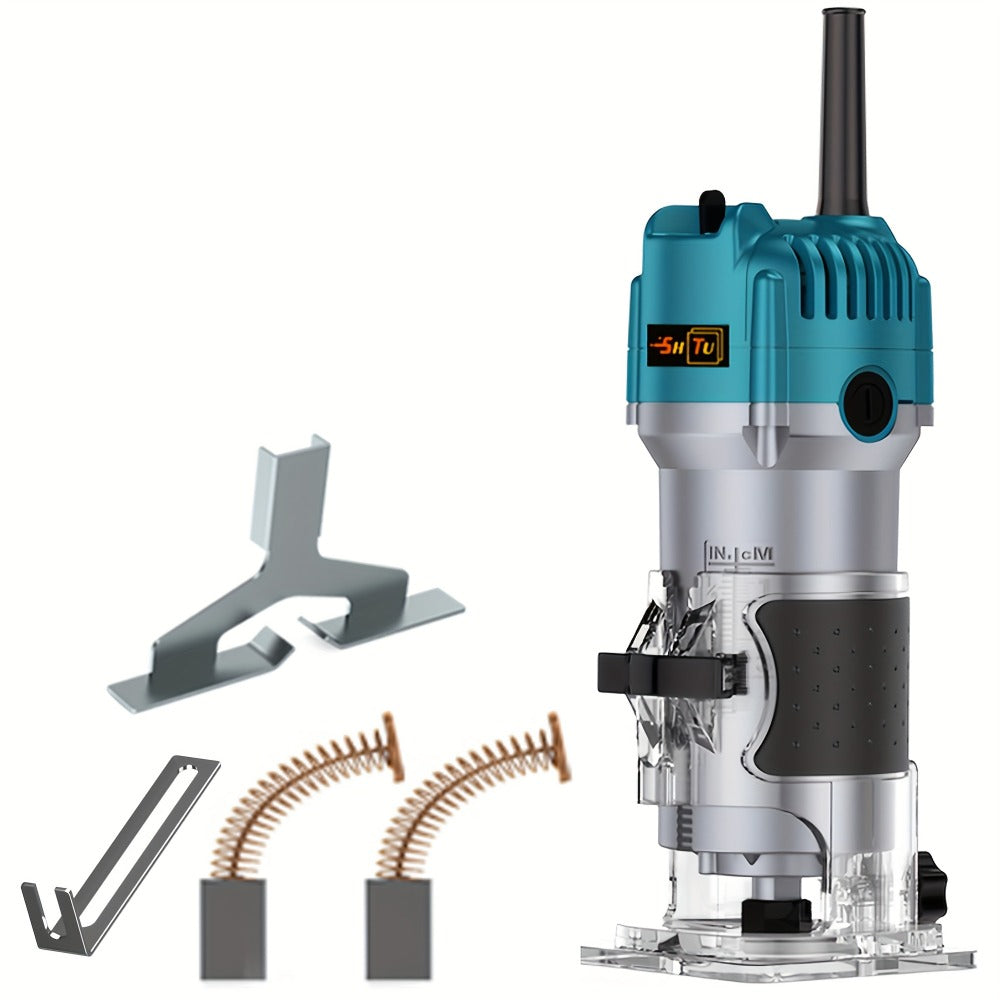 Wood Router 800W Trim Router for Woodworking - 35000RPM Electric Router with Edge Guide, Roller Guide