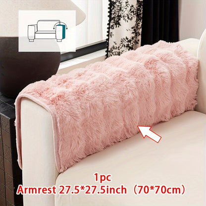 Sofa Cover Thick Faux Rabbit Plush Panels with Backing Detail for Seat, Armrest, Backrest or Pillowcase