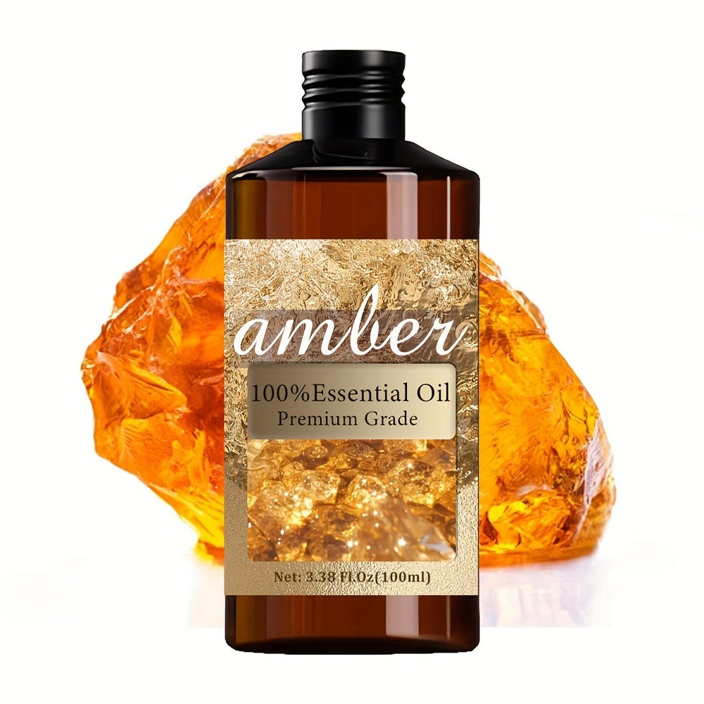 Essential Oil Amber Warm Rich Aroma in 100ml Bottle for Bath, Massage, Aromatherapy and Personal Care