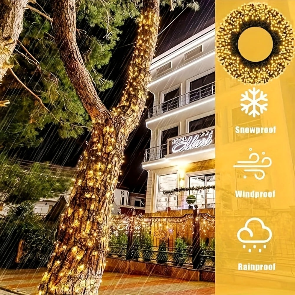 1000 LED 328ft Fairy String Lights Outdoor - White Twinkle Gypsophila Style, 8 Modes, Flexible Wire for Garden