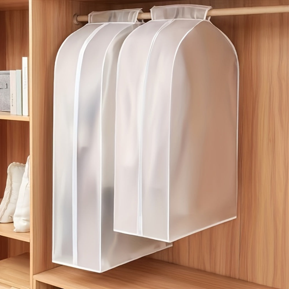 Garment Bag Clothes Dust Cover – Translucent PEVA Waterproof Hanging Storage Bag for Coat Dress Suit, Thickened Washable, Multiple Sizes