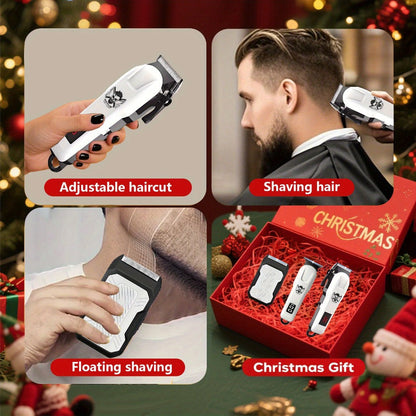 Cordless Hair Clipper Set for Men USB Rechargeable Electric Shaver with LED Display – Professional Grooming Kit 2 or 3 Piece Wireless Hair