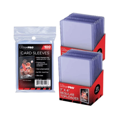 Ultra Pro 35pt Toploaders & Penny Sleeves Bundle, 50 Hard Card Sleeves + 100 Clear Sleeves for TCG