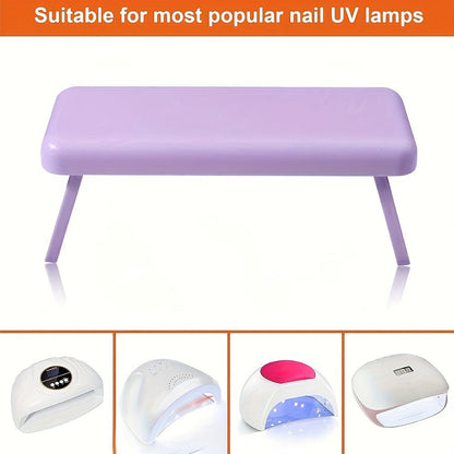 Folding Nail Armrest Hand Rest for Nail Technicians – Cushioned Wrist Support Pillow Bracket, Portable Manicure Table Stand