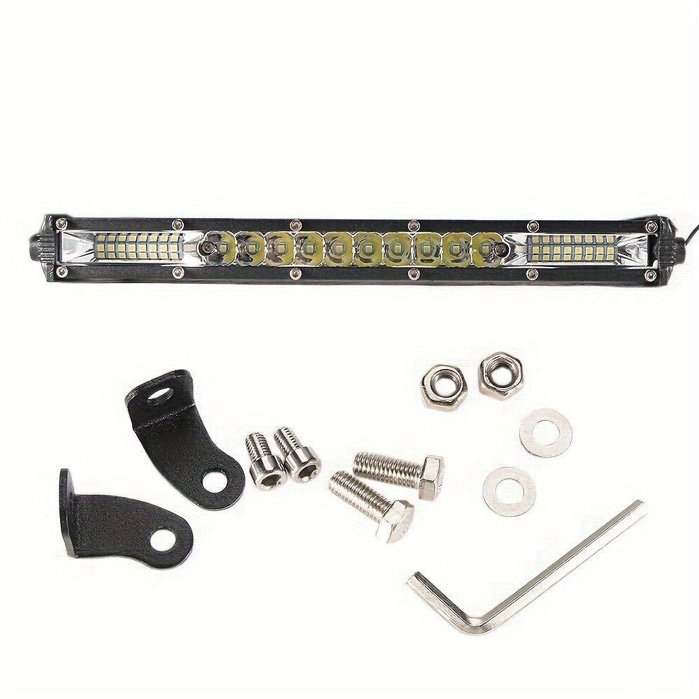 Off-Road LED Light Bar Kit 2x10 Inch Bar + 4x4 Inch Spot Lights – High-Intensity Driving Lights for Jeep Truck SUV Car 4x4 Off-Road