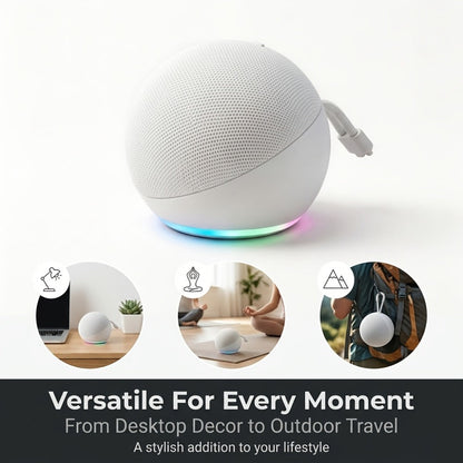Portable Bluetooth Speaker Spherical Model with RGB, TWS, Subwoofer, 360° and Included Base
