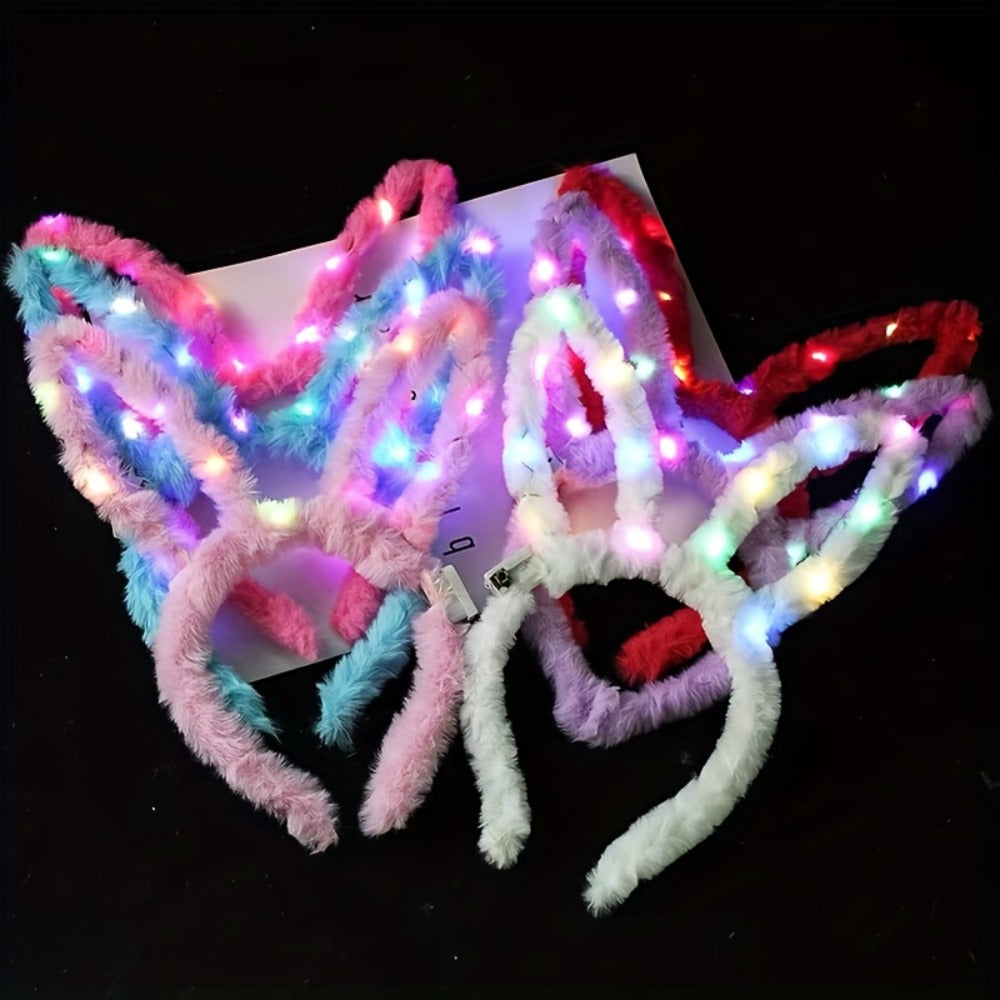 LED Bunny Ear Headbands 25-Pack for Parties, Celebrations and Guest Favors, with the Listed Configuration