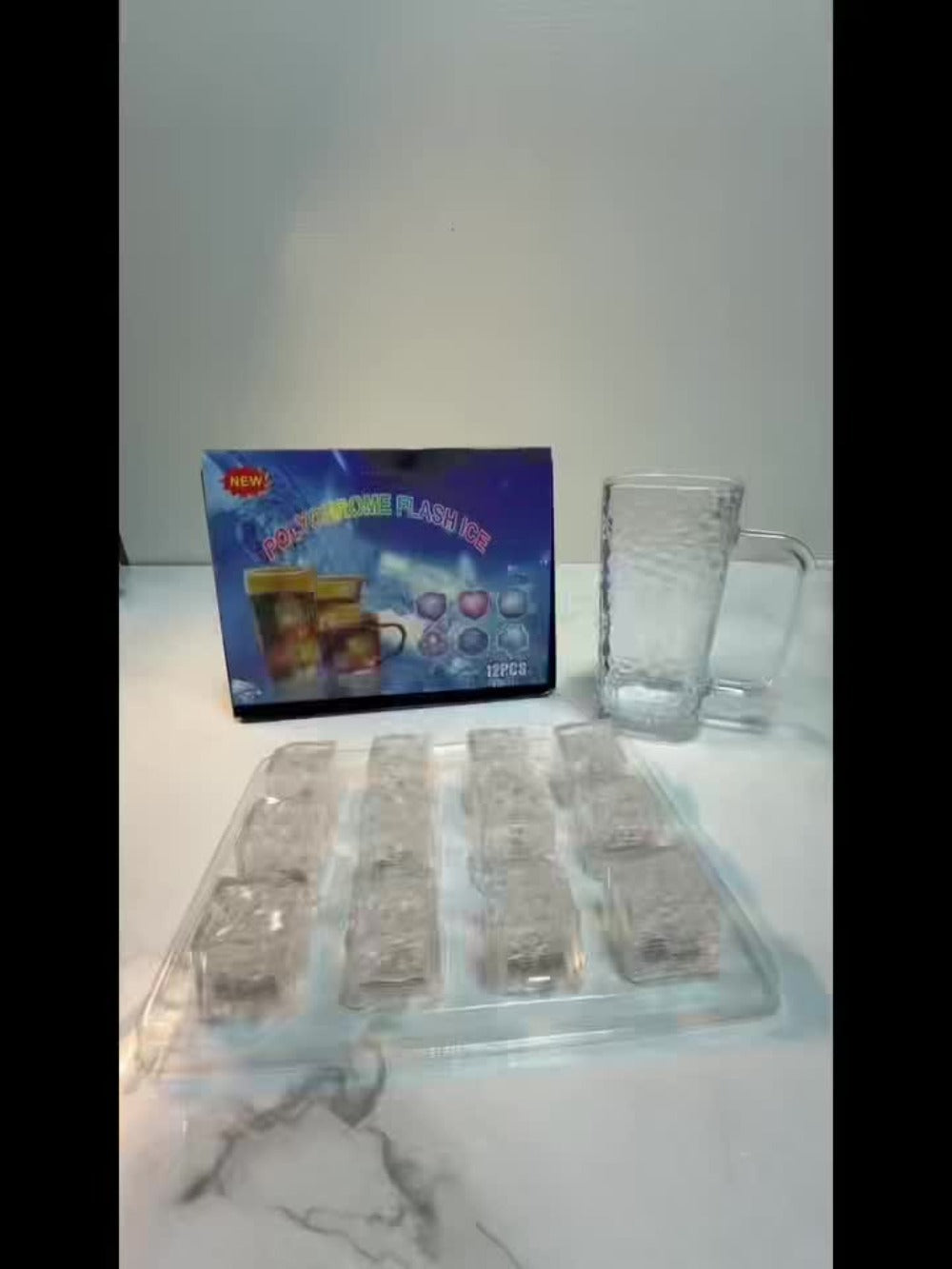 LED Ice Cube Lights Reusable Mixed Color, Flashing Sensory Light-Up Ice Cubes for Bar, Party & Wedding Decoration