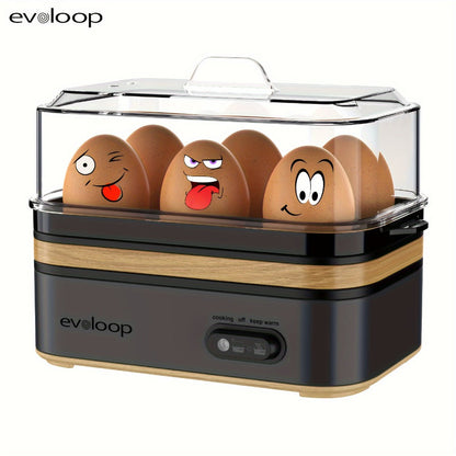 Electric Egg Cooker 6 Egg Rapid Stainless Steel 400W for Hard Boiled Poached Scrambled Eggs for Home Cooking, Dining and Outdoor Meals