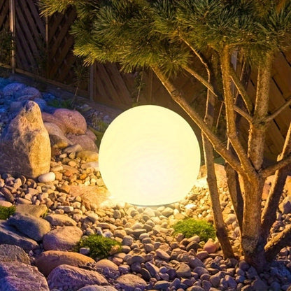 Solar Outdoor Lights 8-Inch RGB Globe with Remote, 16 Colors, 8 Brightness Levels and 4 Effects