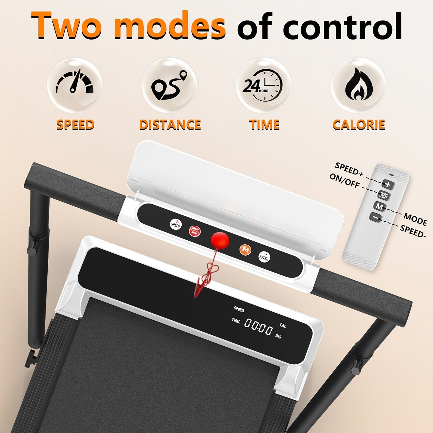 Incline Foldable Treadmill Walking Pad – 300lb Capacity, Portable with Handles, Under Desk Compact Design for Home & Office Use