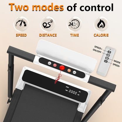 Incline Foldable Treadmill Walking Pad – 300lb Capacity, Portable with Handles, Under Desk Compact Design for Home & Office Use