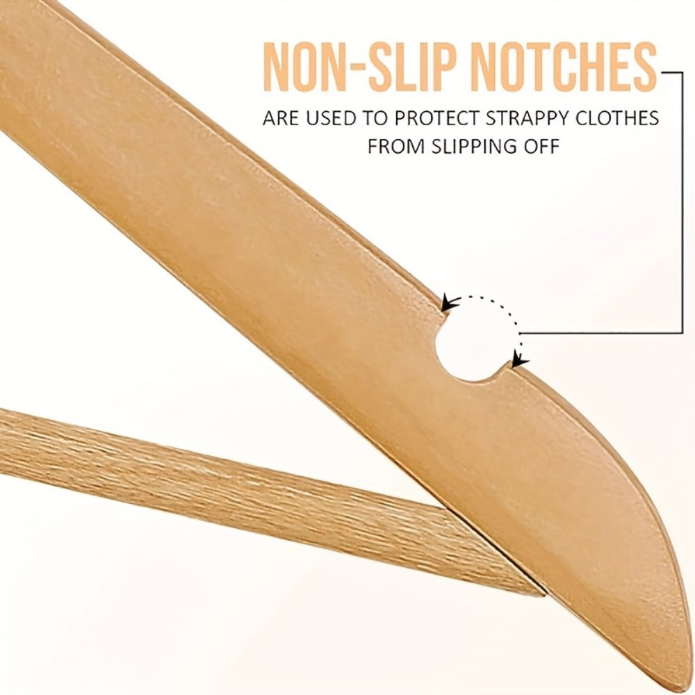 Premium Wooden Hangers with 360° Rotatable Hook & Shoulder Grooves | Slim Durable Wood Coat Suit Hangers | 10 20 30 Pack Closet Organizer