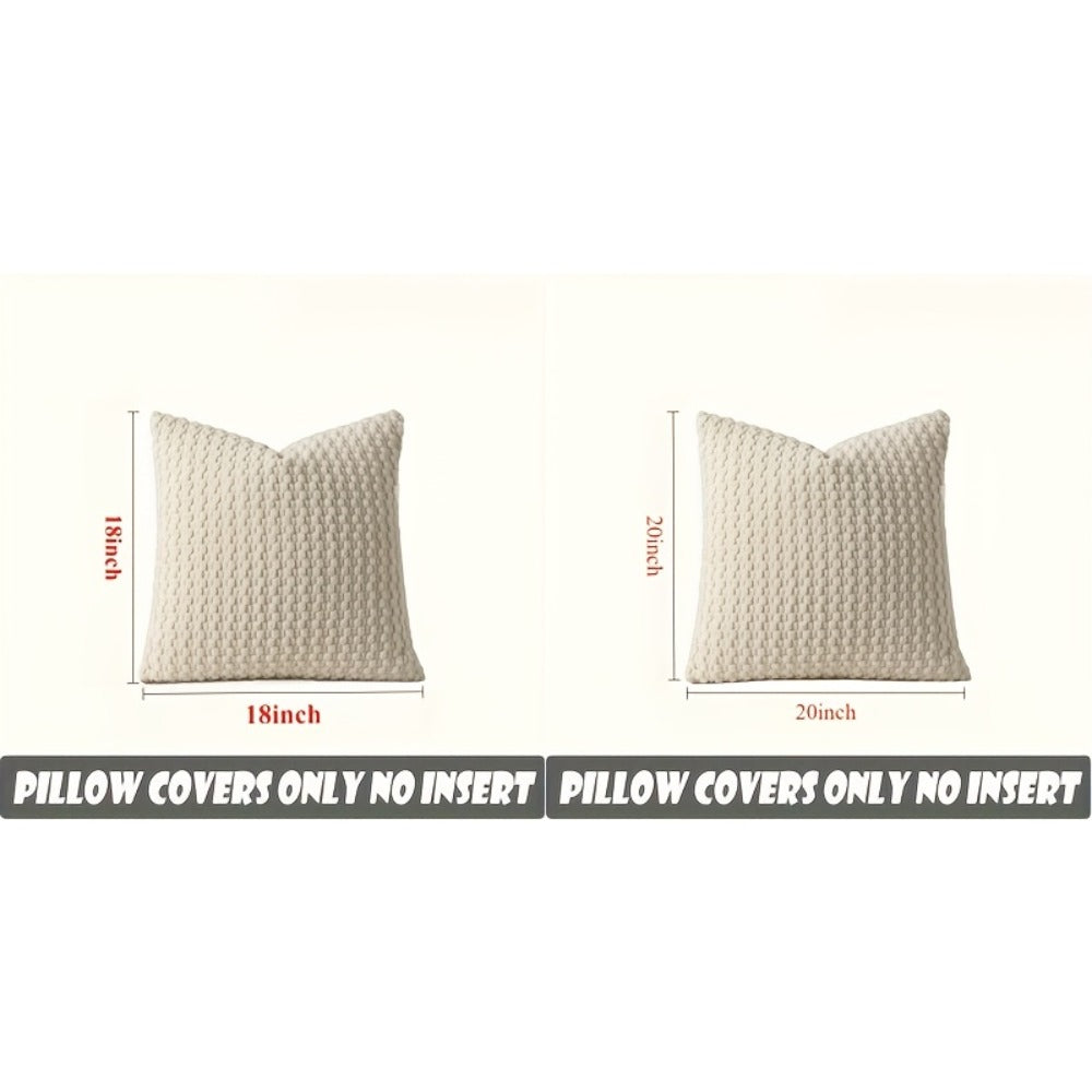 Velvet Throw Pillow Covers 4-Pack 20x20 Inch - Double-Sided Cushion Covers with Zipper Closure