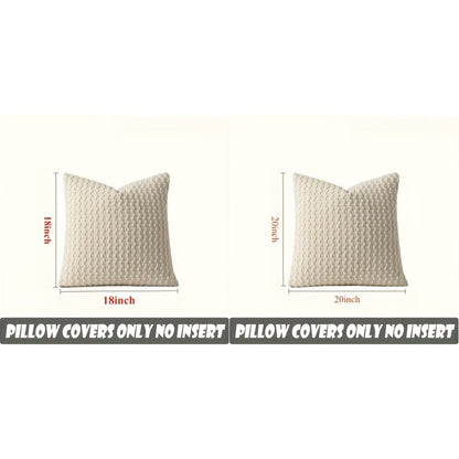 Velvet Throw Pillow Covers 4-Pack 20x20 Inch - Double-Sided Cushion Covers with Zipper Closure