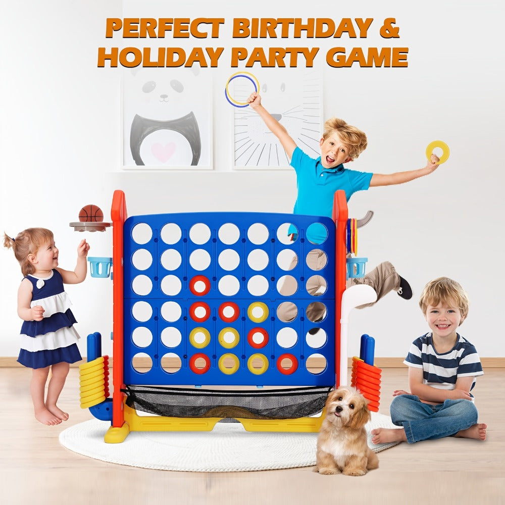 Giant Connect Four Game Adjustable Height 2.6-3.2 Ft with the Listed Color, Size or Set Options for Everyday Use
