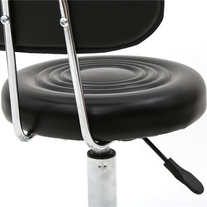 Cushioned Salon Stool with Backrest & Adjustable Height 18.9"-22.8" – Round 360° Swivel Chair for Hair Salon Spa Barbershop Office Home