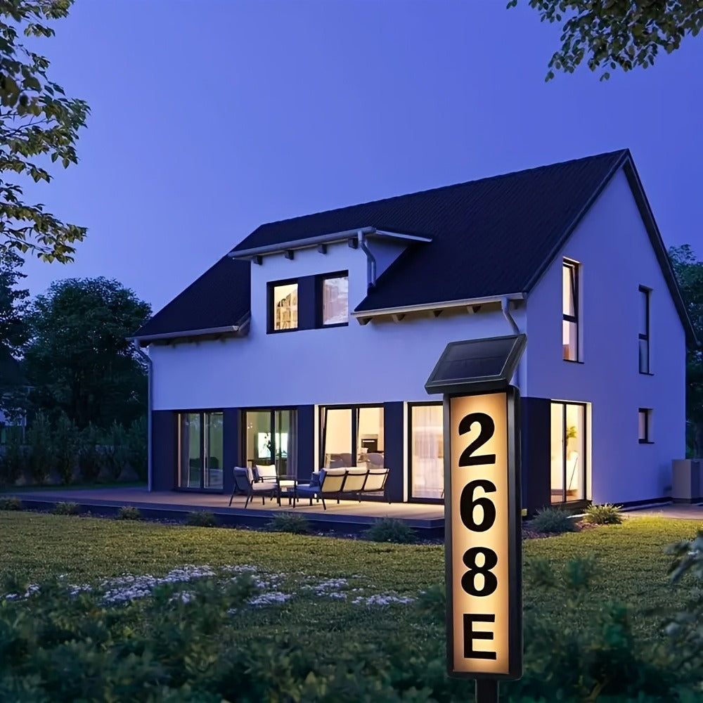Solar House Number Light LED, DIY Address Sign with 38 LEDs, Switchable & Cool White, 270° Solar Panel