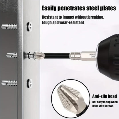 Nanwei K5 Magnetic Driver Bit Set with Hex Shanks, 50-150mm Lengths and 5- to 30-Piece Options